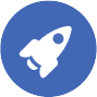 icon of a rocket representing new product launches