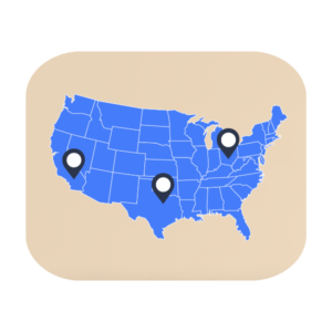 map of the united states with fulfillment locations