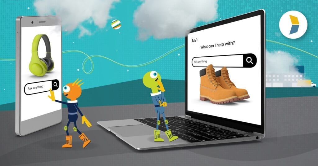 image of Kase space creatures using ChatGPT and AI to shop