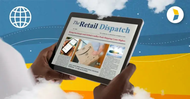 Hands holding tablet with ecommerce and fulfillment news, representing the stories in this week's Retail Dispatch