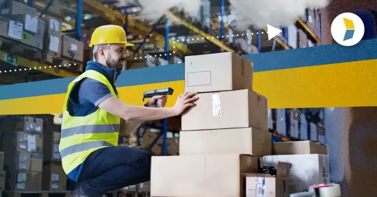 warehouse worker with boxes, representing the right fulfillment partner for every stage of the ecommerce journey