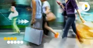 Image of blurred shoppers with bags, representing the upcoming peak season 2026